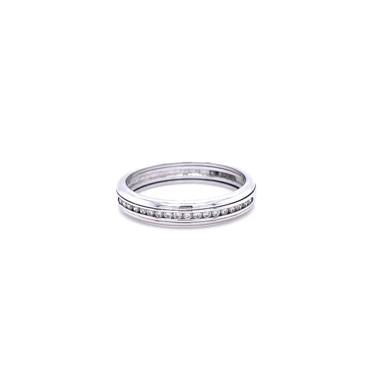 18ct White Gold 0.13ct Round Diamond Set Wedding Ring