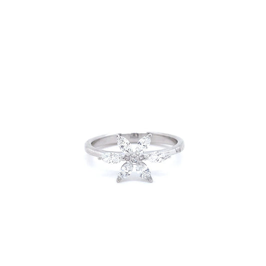 0.37ct Marquise Diamond Flower Ring