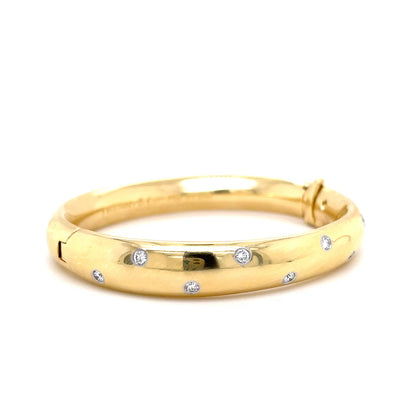 Tiffany & Co Yellow Gold Diamond Set Bangle