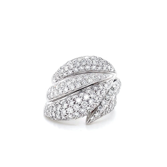 David Morris Diamond Set Crossover Ring
