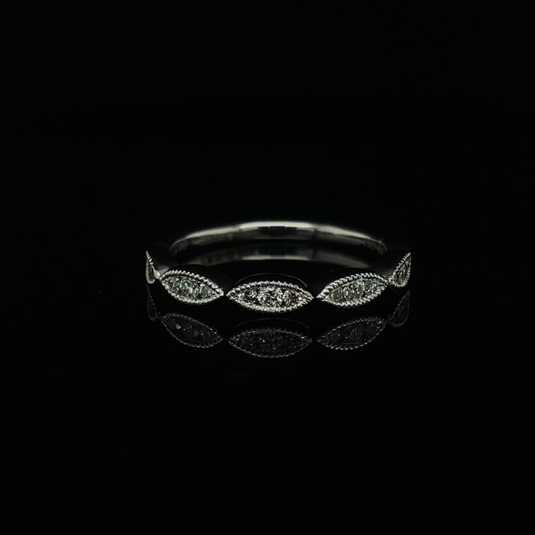 0.22ct Diamond Set Marquise Shapes Half Eternity Ring