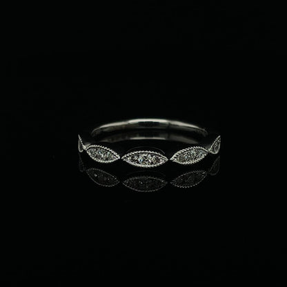 0.22ct Diamond Set Marquise Shapes Half Eternity Ring