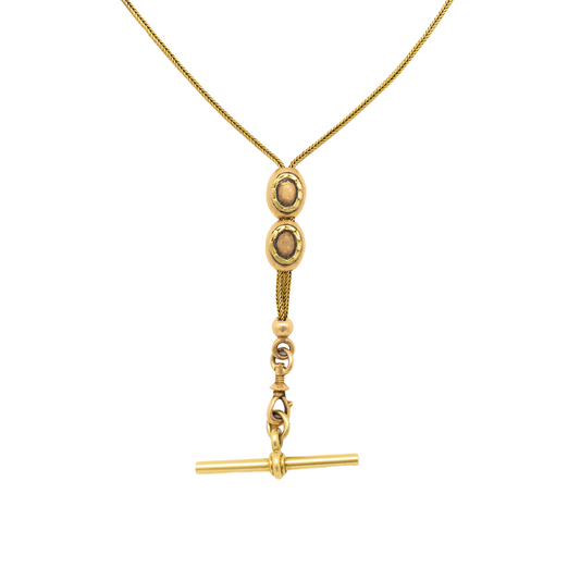 Antique 18ct Yellow Gold T-bar Chain Necklace 24"