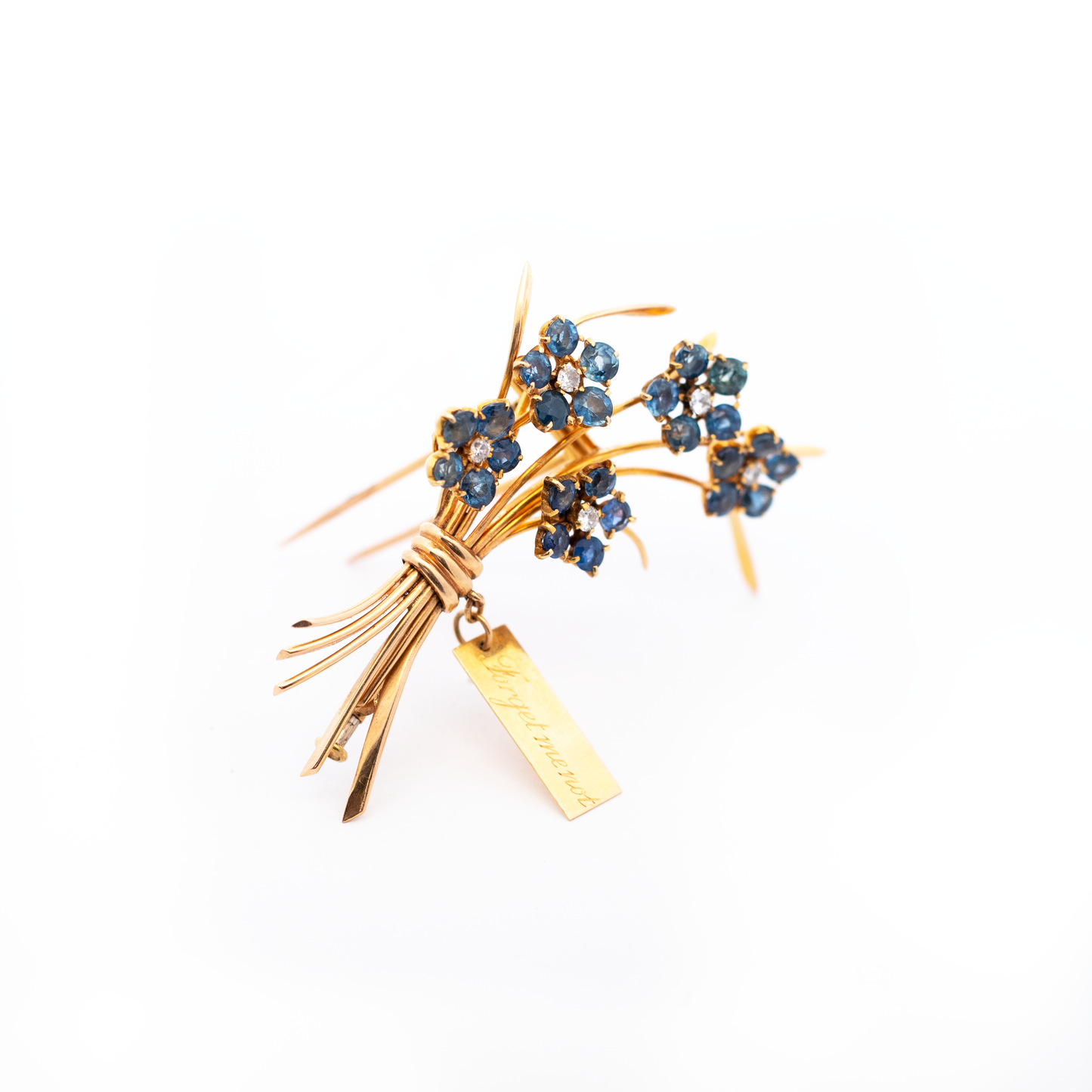 Van Cleef & Arpels Sapphire And Diamond Forget Me Not Flowers Brooch