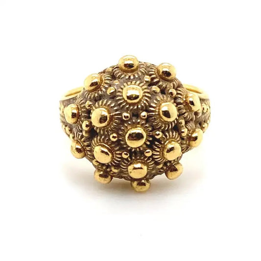 Etruscan Style Yellow Gold Ring