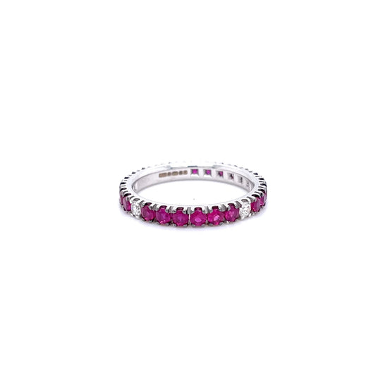 1.12ct Round Ruby and Diamond Eternity Ring