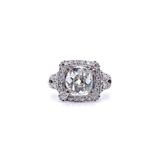 1.63ct Old Cut Diamond Fancy Cluster Vintage Dress Ring