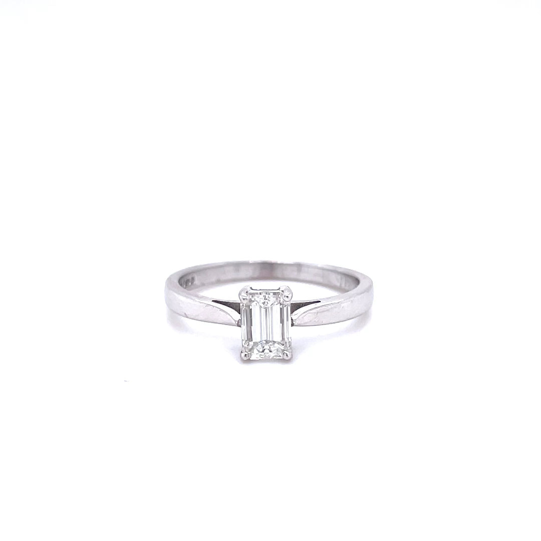 0.80ct Emerald Cut Diamond Solitaire Ring