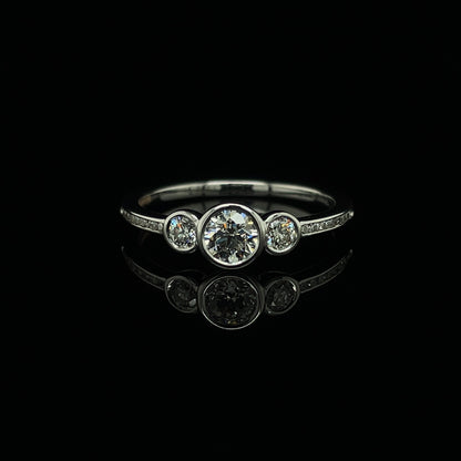 0.54ct Round Diamond Three Stone Ring