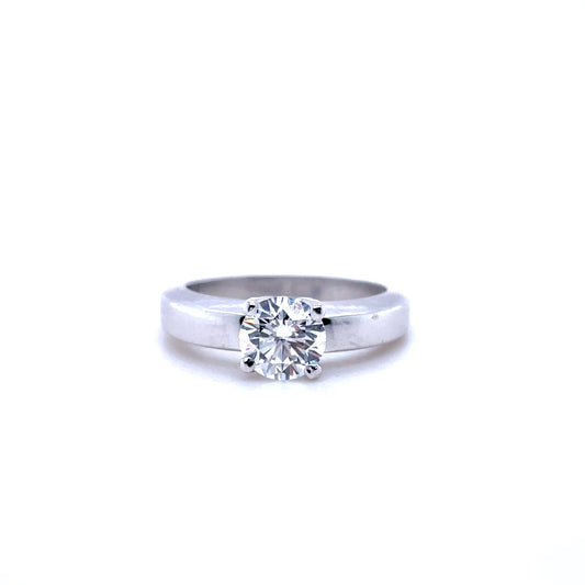 1.01ct GIA Certified Round Brilliant Cut Diamond Solitaire Ring by Cartier