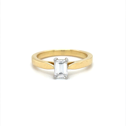 0.52ct GIA Certfied Emerald Cut Diamond Solitaire Ring