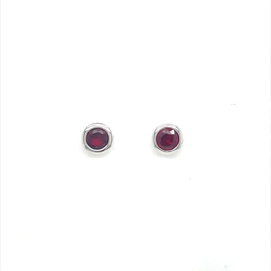 0.45ct Round Ruby Solitaire Earrings