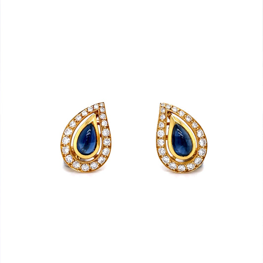 Cartier Pear Cabochon Sapphire Earrings