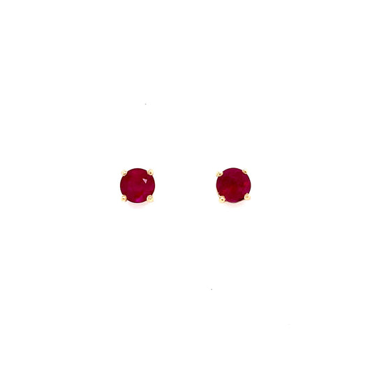 1.51ct Ruby Solitaire Stud Earrings