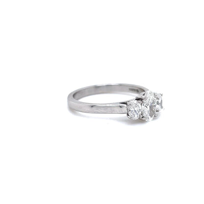 0.60ct GIA Certified Oval Cut Diamond Three Stone Ring