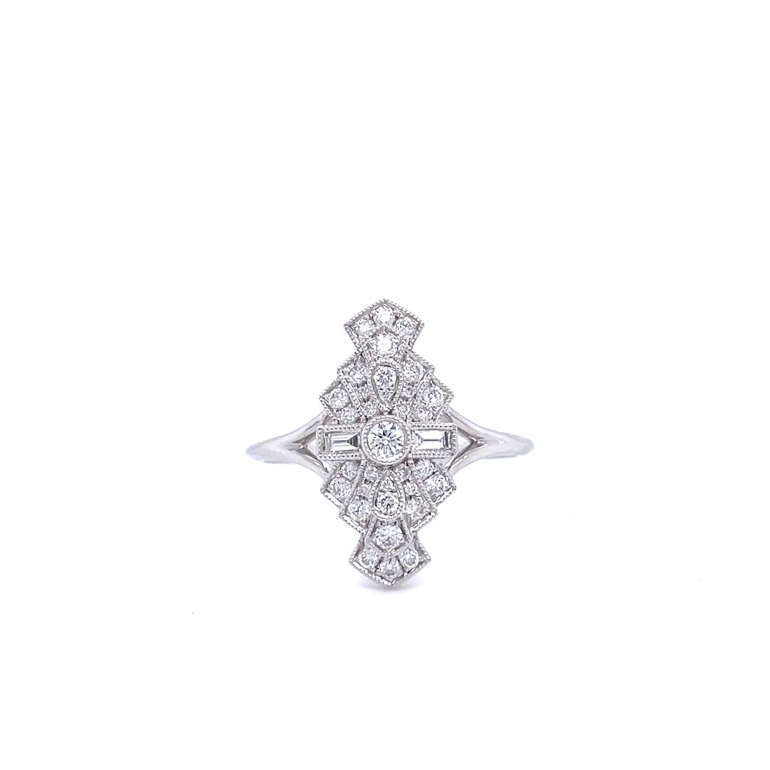 0.37ct Diamond Edwardian Style Cluster Ring