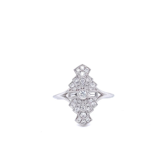 0.37ct Diamond Edwardian Style Cluster Ring