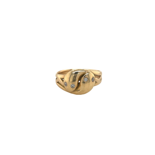 Diamond Eyed Entwined Snakes Ring