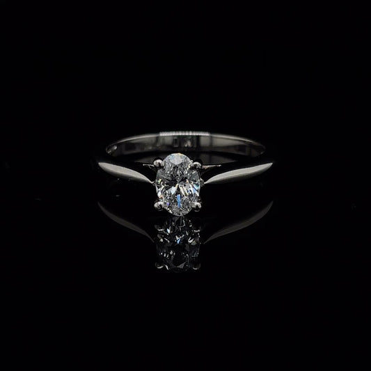 Certified 0.41ct Oval Diamond Solitaire Ring