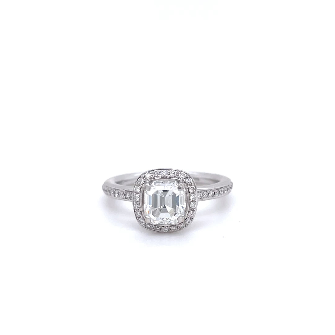 1.16ct Emerald Cut Diamond Cluster Ring