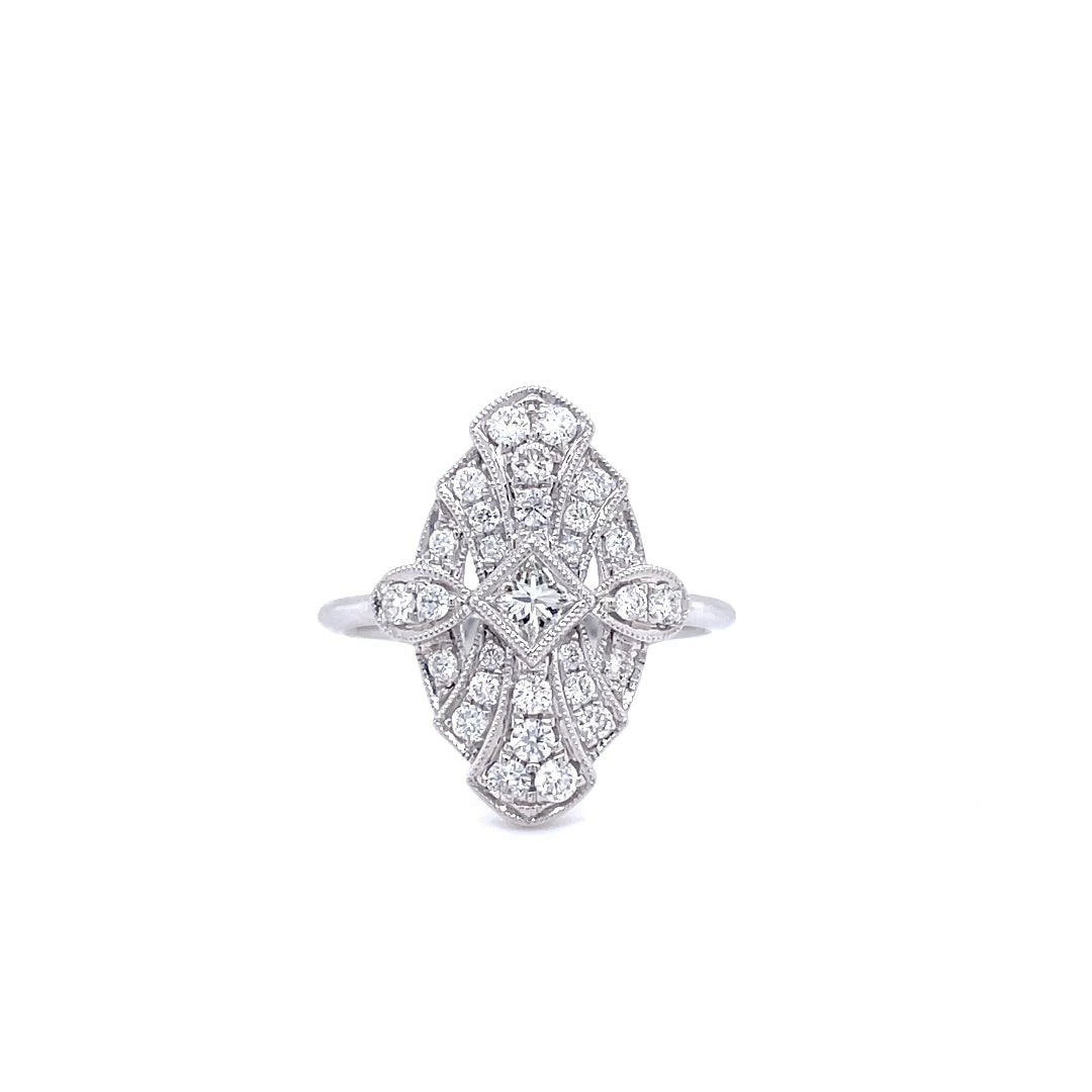 0.59ct Edwardian Style Diamond Cluster Ring