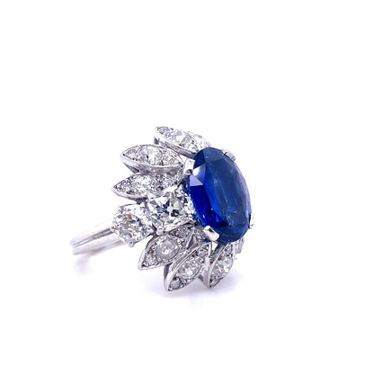 4.90ct Boucheron Sapphire And Diamond Cluster Cocktail Ring