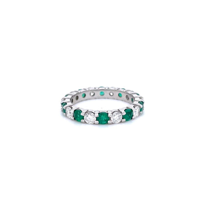 1.40ct Round Emerald And Diamond Eternity Ring