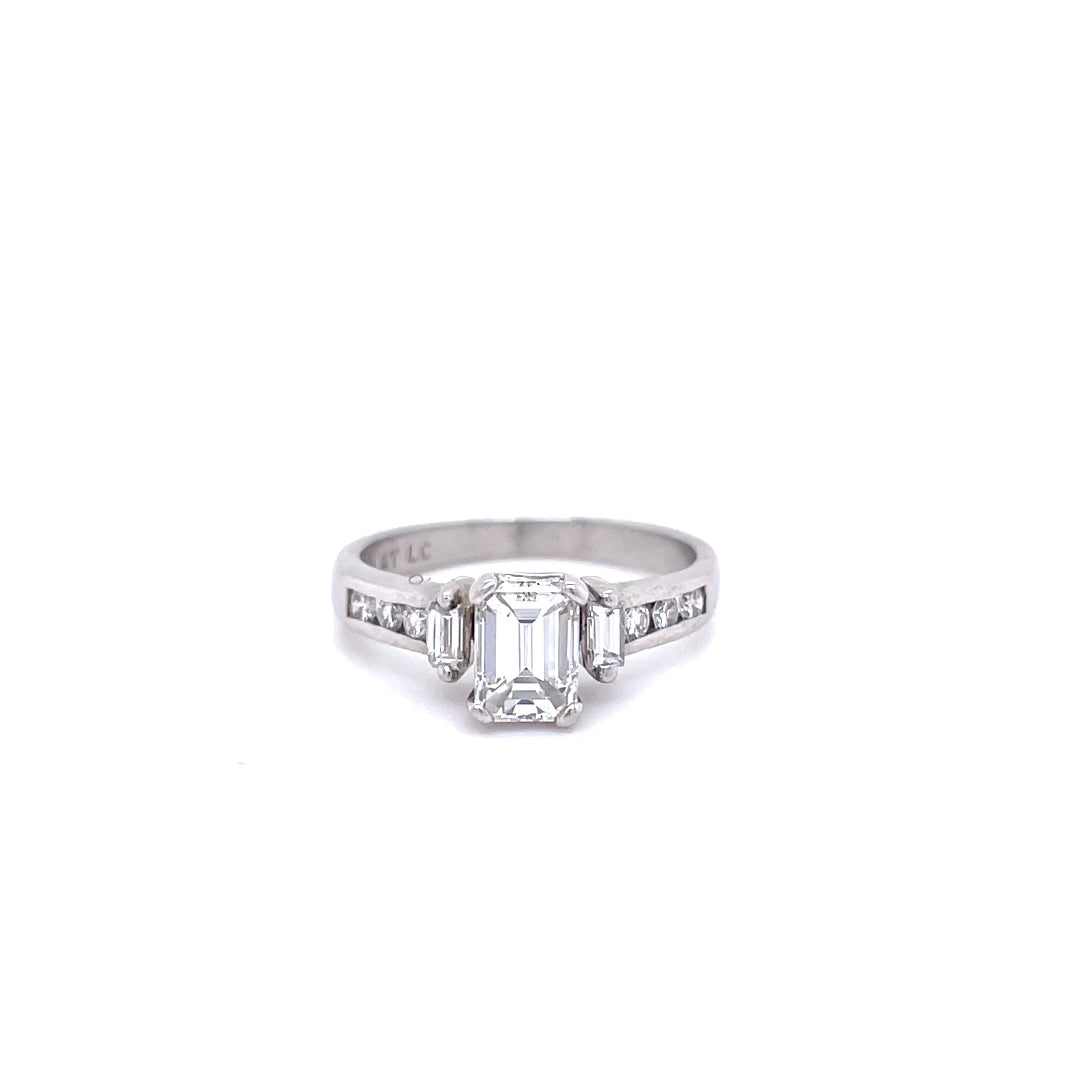 0.75ct GIA Certified Emerald Cut Diamond Solitaire Ring