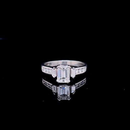 0.75ct GIA Certified Emerald Cut Diamond Solitaire Ring