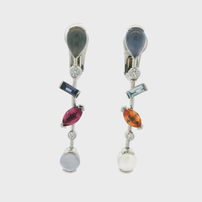 Cartier Multi Gem Drop Earrings