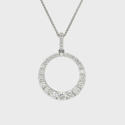 1.30ct Graduated Round Diamond Circular Pendant