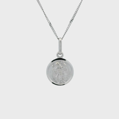 18ct Gold Bordered Round 11mm Saint Christopher Pendant