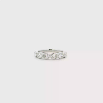 0.86ct Oval Cut Diamond Half Eternity Ring