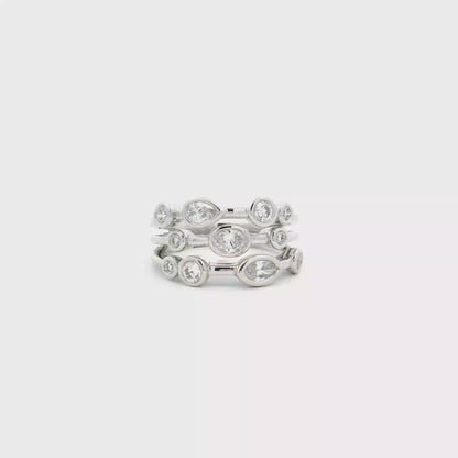 1.02ct Mixed Cut Diamond Bubble Ring
