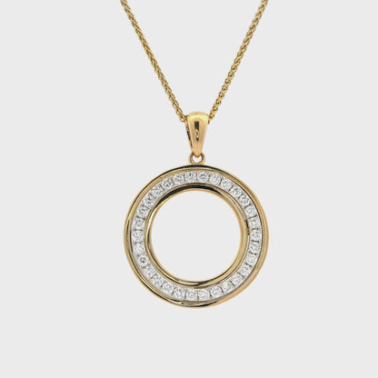 0.48ct Round Diamond Circular Pendant