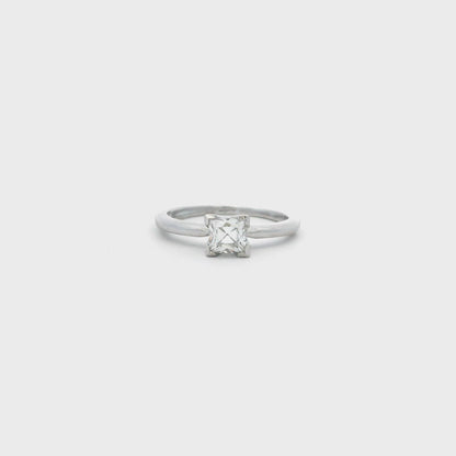 GIA Certified 0.65ct French Cut Diamond Solitaire Ring