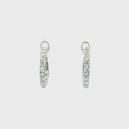 1.12ct Round Diamond Hoop Earrings