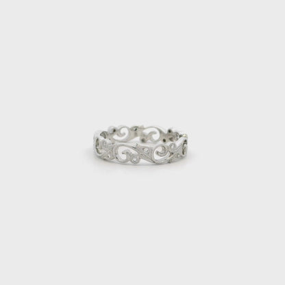 Diamond Set Floral Eternity Ring