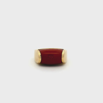 Bulgari Yellow Gold Cabochon Carnelian Ring