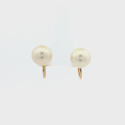 Cartier Pearl Solitaire Screw On Earrings