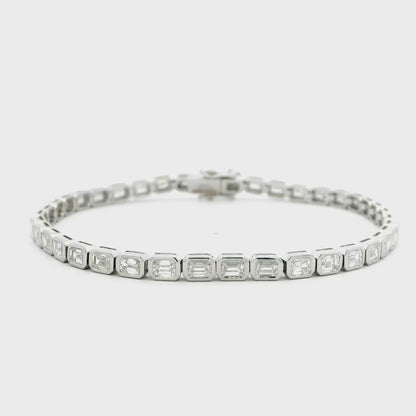 5.61ct Emerald Cut Diamond Line Bracelet