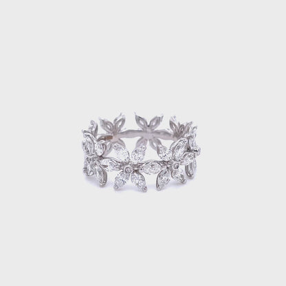 2.43ct Marquise Cut Diamond Flower Eternity Ring