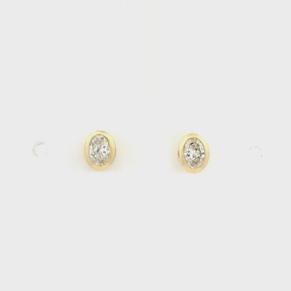 0.53ct Oval Diamond Solitaire Stud Earrings