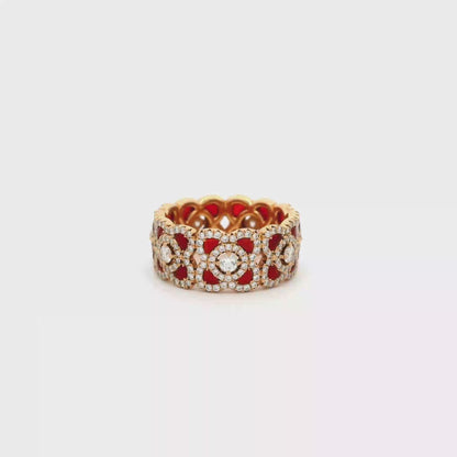 De Beers Rose Gold Carnelian And Diamond Eternity Ring