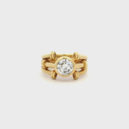 1.40ct Round Diamond Nail Motif Solitaire Ring