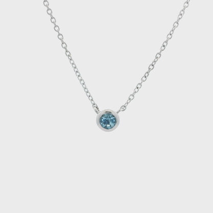 0.23ct Round Aquamarine Pendant