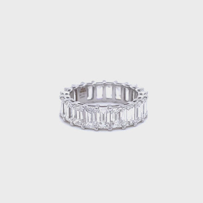 6.17ct Emerald Cut Diamond Eternity Ring