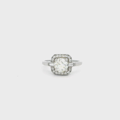 0.75ct Old Cut Diamond Cluster Ring