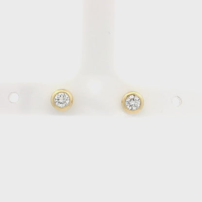 Rubover Round Brilliant Cut Diamond Earrings