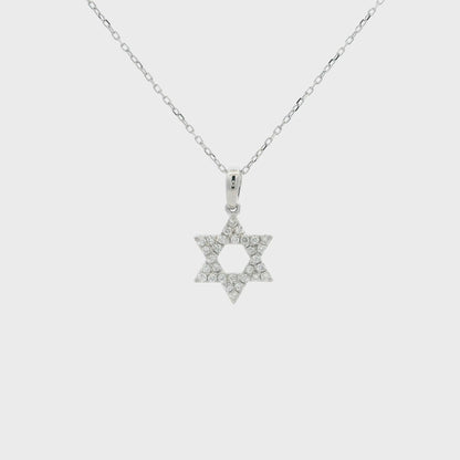 White Gold Diamond Set Star Of David Pendant